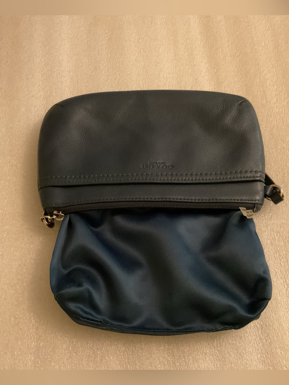 COACH Midnight Navy Leather Wristlet Large Soft Pebbled Leather Quiet Luxury - Picture 12 of 14